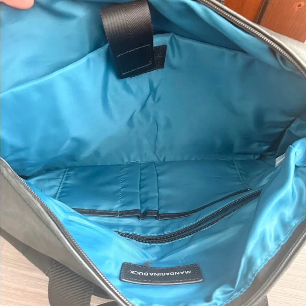 Mandarina Duck leather and canvas briefcase/laptop bag